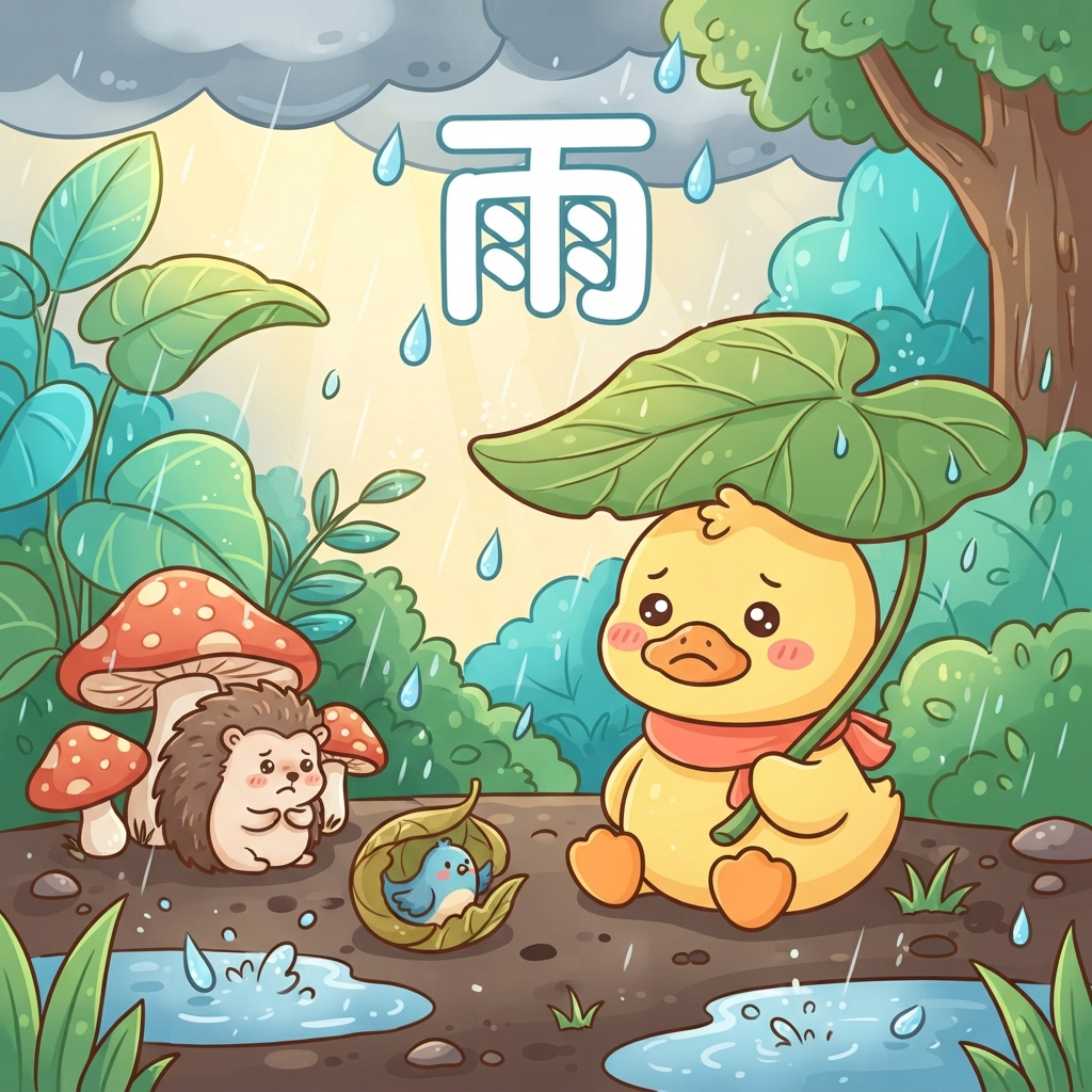 Мнемоника: как запомнить иероглиф 雨 (yǔ) — дождь