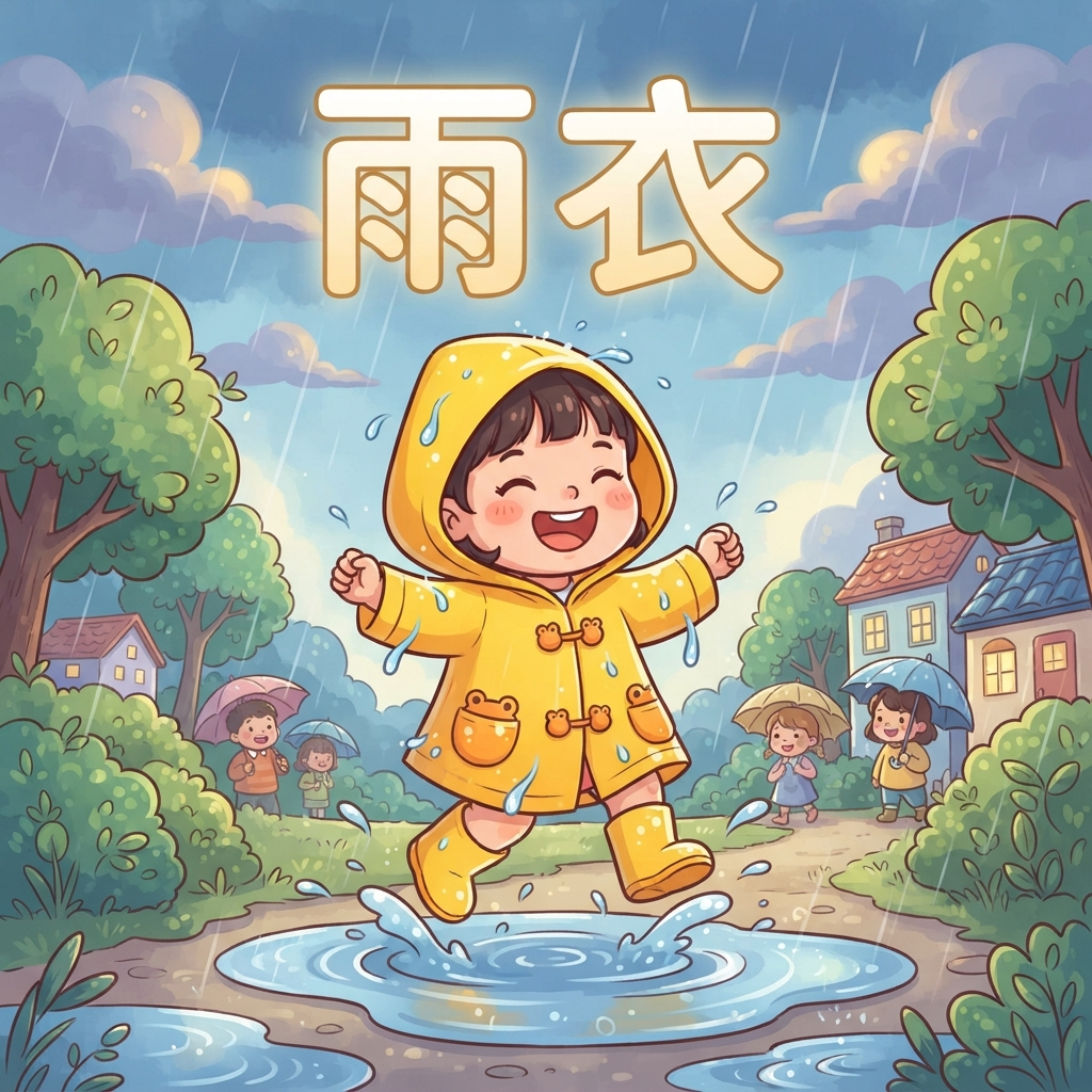 Mnemonic for 雨衣 (yǔ yī) — raincoat
