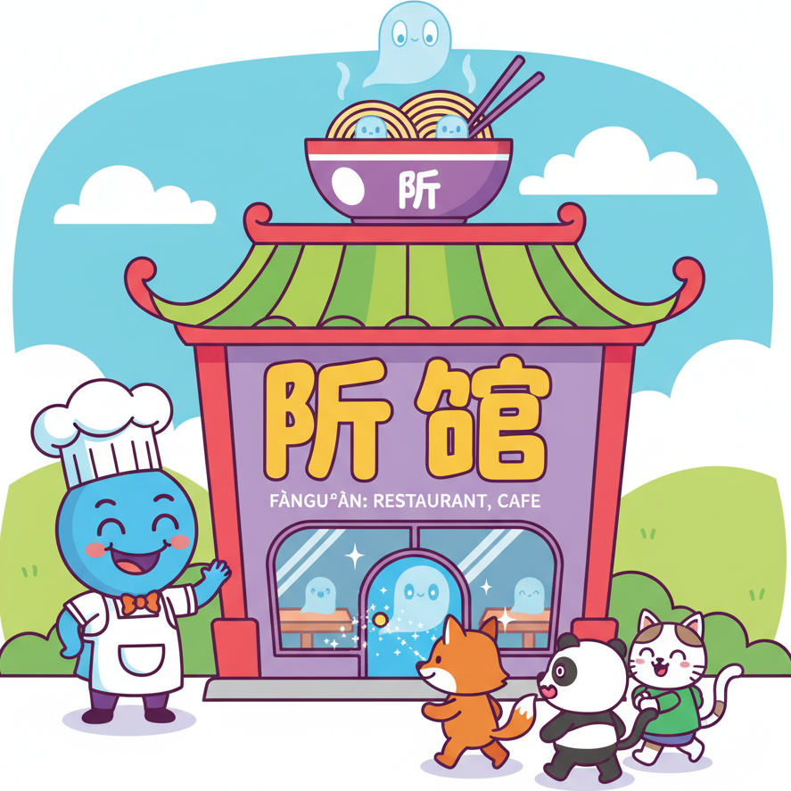 Mnemonic for 饭 (fàn) — rice; meal