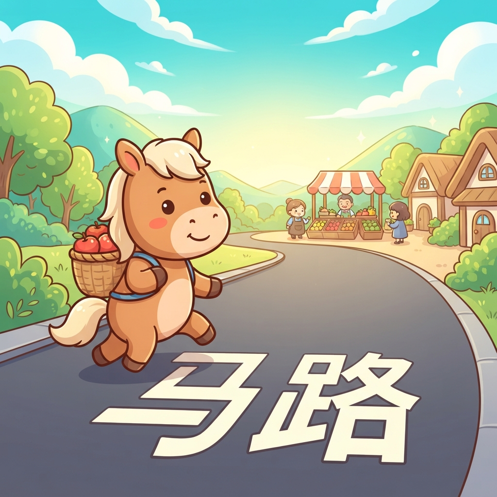 Мнемоника: как запомнить слово 马路 (mǎ lù) — дорога
